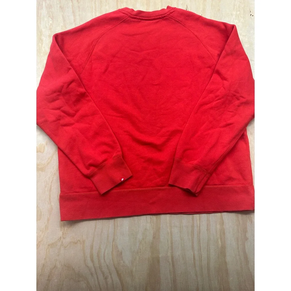 VTG Nike Mens XL Red Crewneck Sweatshirt Big Logo Raglan Fleece Pullover Sports